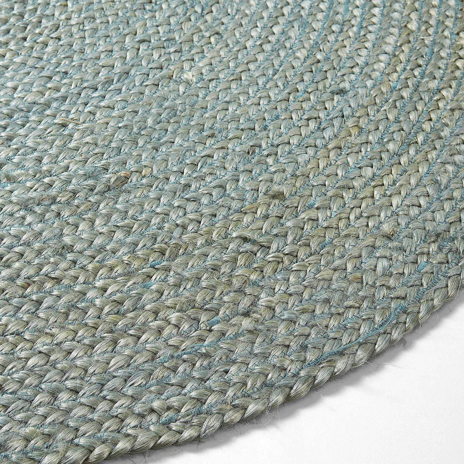 Kave Home Doc Teppich rund blau Jute
