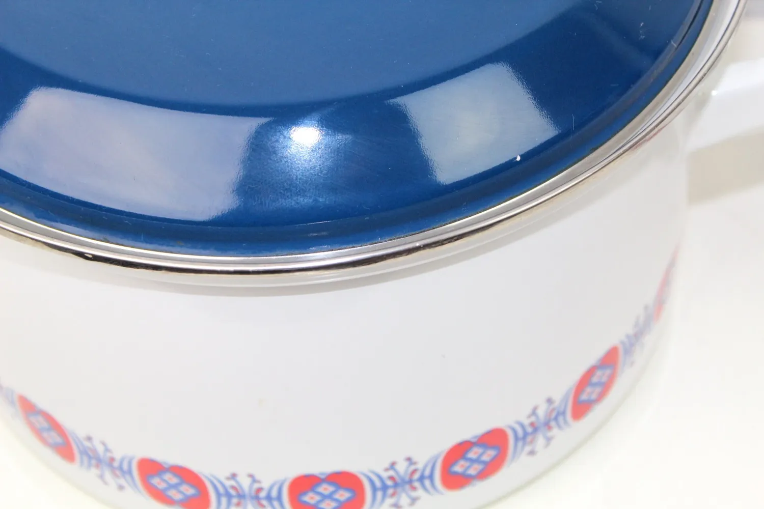 Mon Ami(e) Vintage Emailletöpfe 2er-Set blau-weiß Blumendekor
