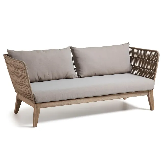 Kave Home Belleny 3-Sitzer Sofa beige Eukalyptus Outdoor