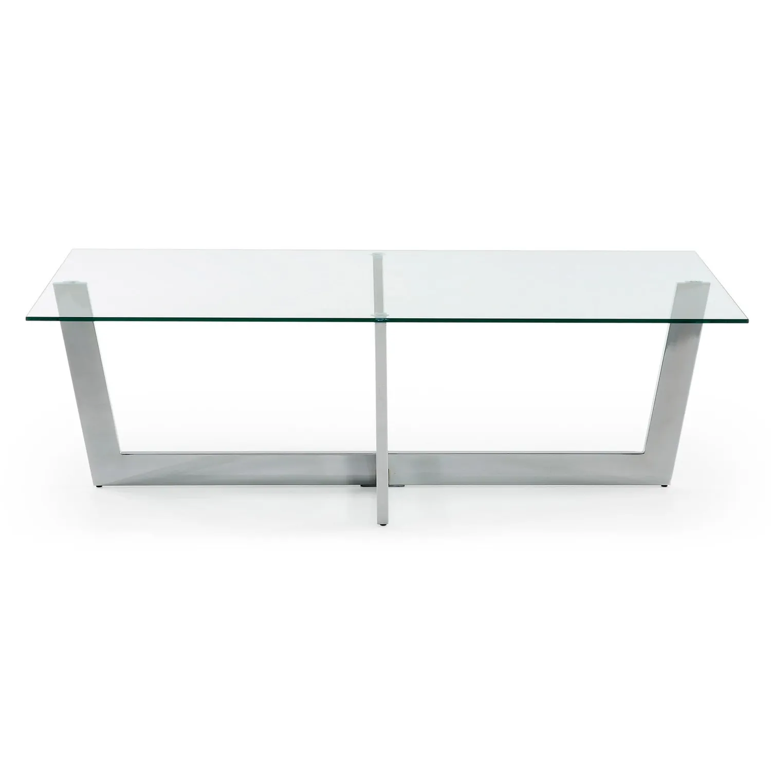 Kave Home Plam Couchtisch 120 x 70 cm Glas Chromstahl
