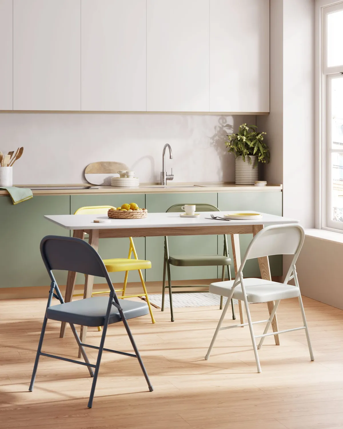 Kave Home Anit Esstisch weiß Eschenholz