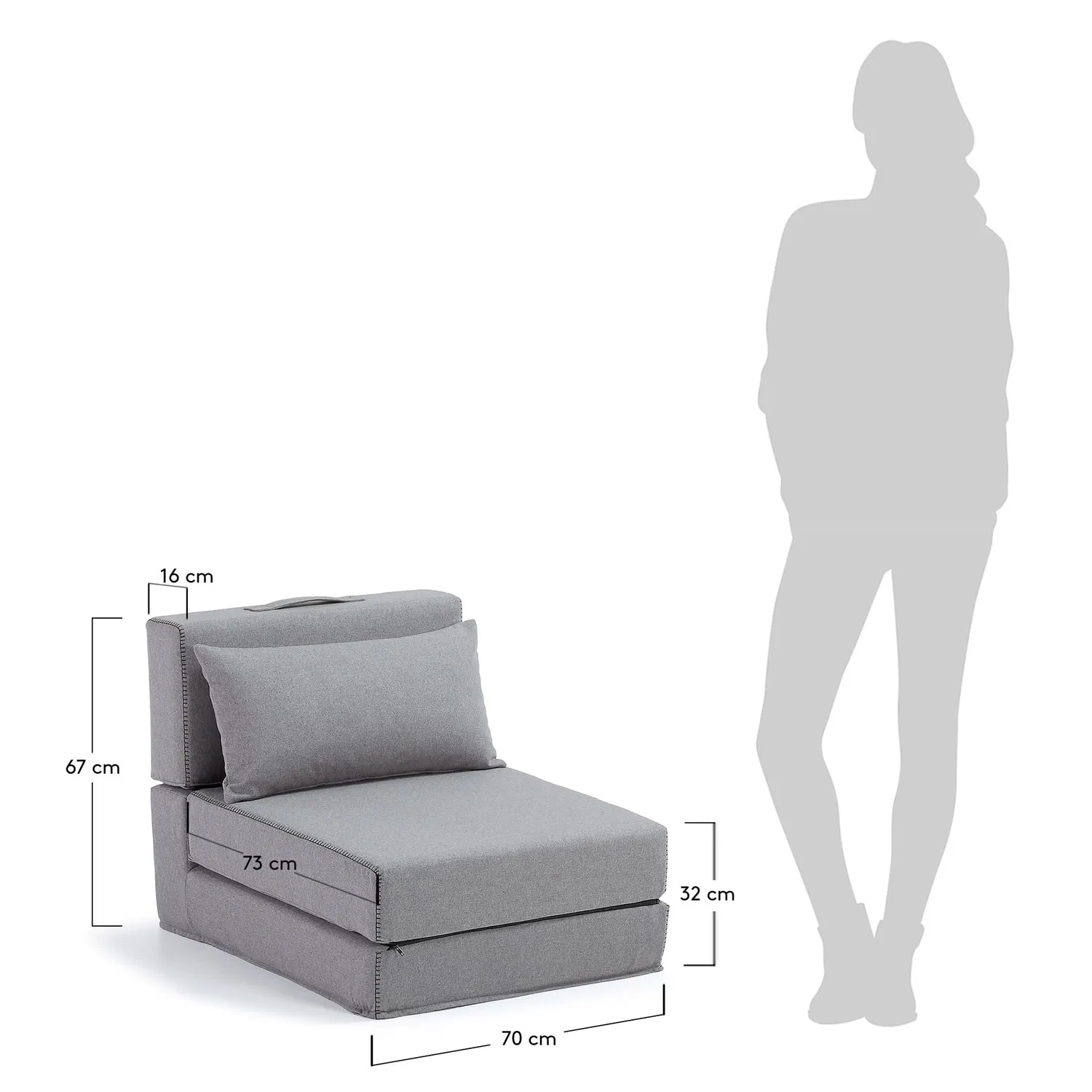 Kave Home 8,43E+12 Sitzsack grau 70 x 185 cm Teflon