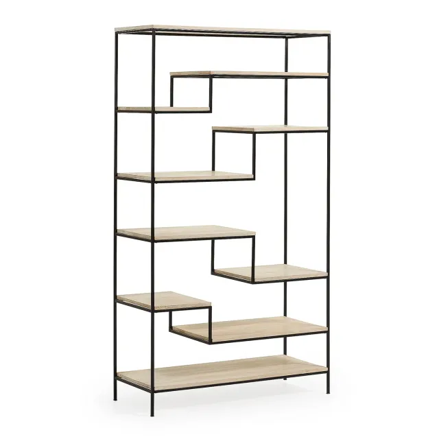 Kave Home Push Standregal 100x180 Mangoholz Stahl schwarz