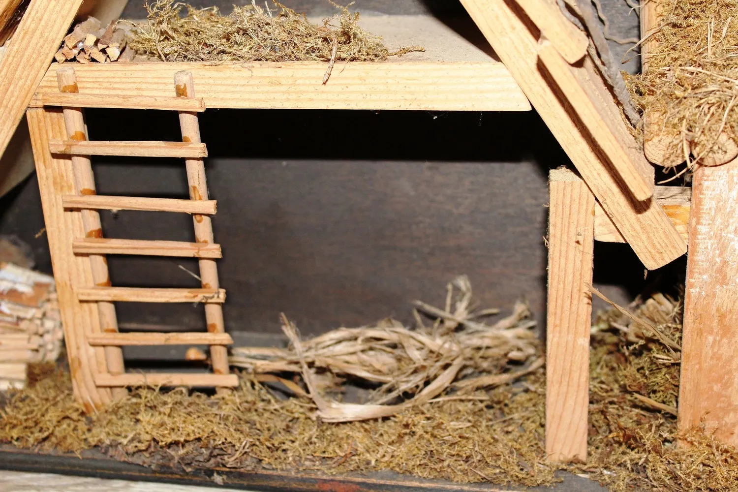 Mon Ami(e) Vintage Krippe im Holzrahmen Handarbeit Holz
