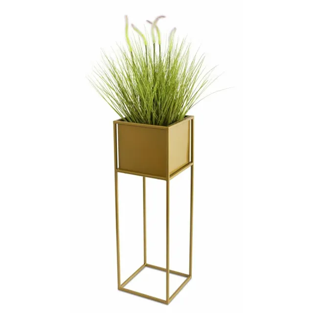 HOWHOMELY Blumentisch 70 cm Gold Metall Ständer