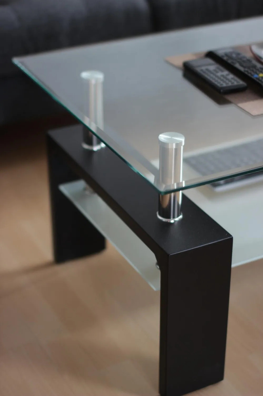 Inter Link Alva Couchtisch 100 x 60 x 45 cm Weiß Sicherheitsglas