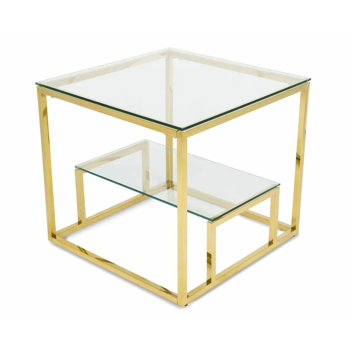 HOWHOMELY Stivar Beistelltisch Glas