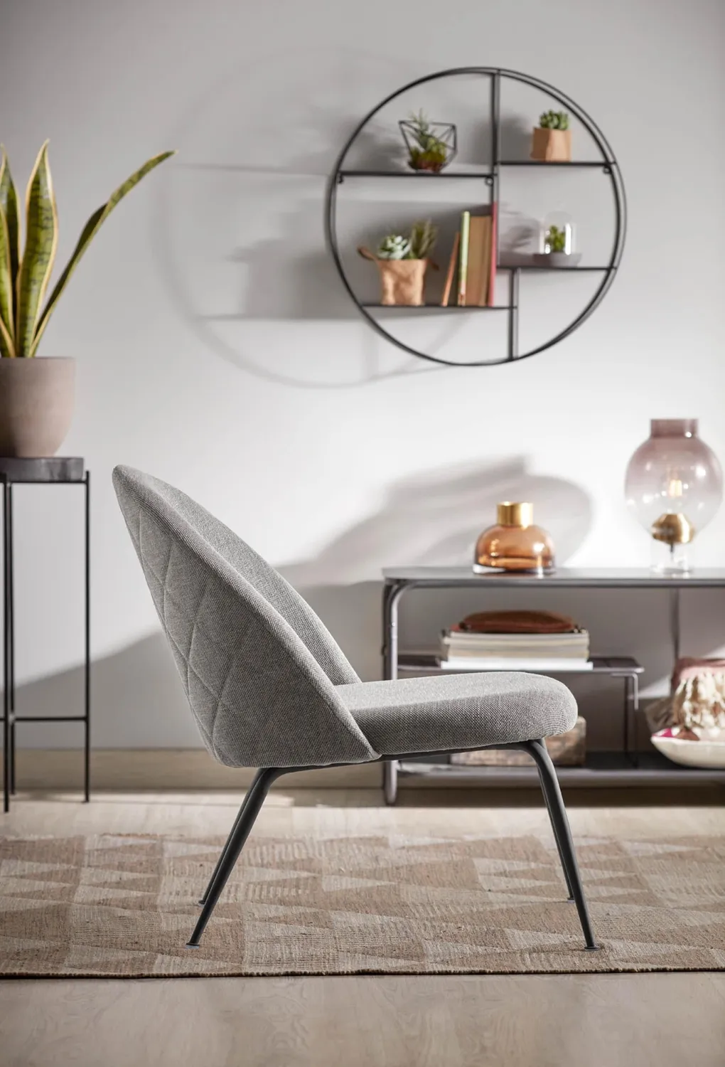 Kave Home Across Wandregal Ø 55 cm Stahl schwarz