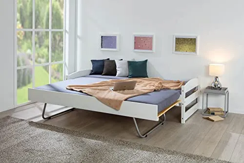Inter Link Vindas 2-in-1-Bett Sofabett 90 x 200 cm Weiß Massivholz
