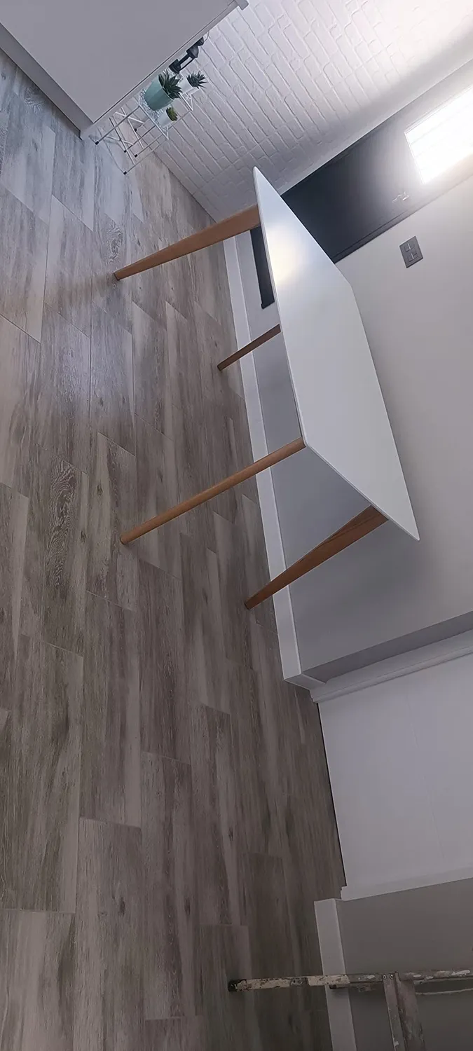 Kave Home Anit Esstisch weiß Eschenholz
