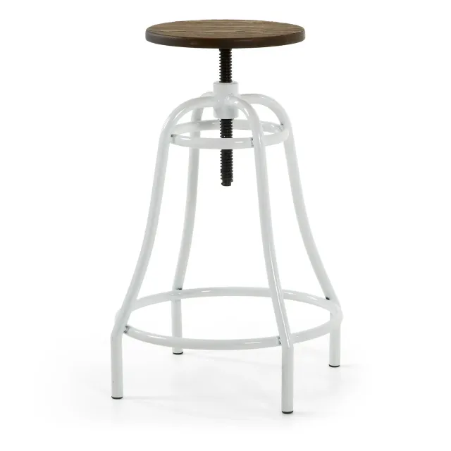 Kave Home Malira Barhocker Bambus weiß 66-84 cm