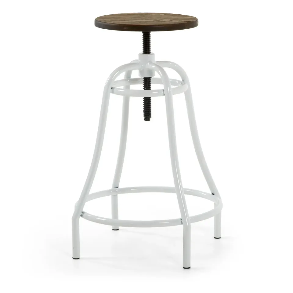 Kave Home Malira Barhocker Bambus weiß 66-84 cm