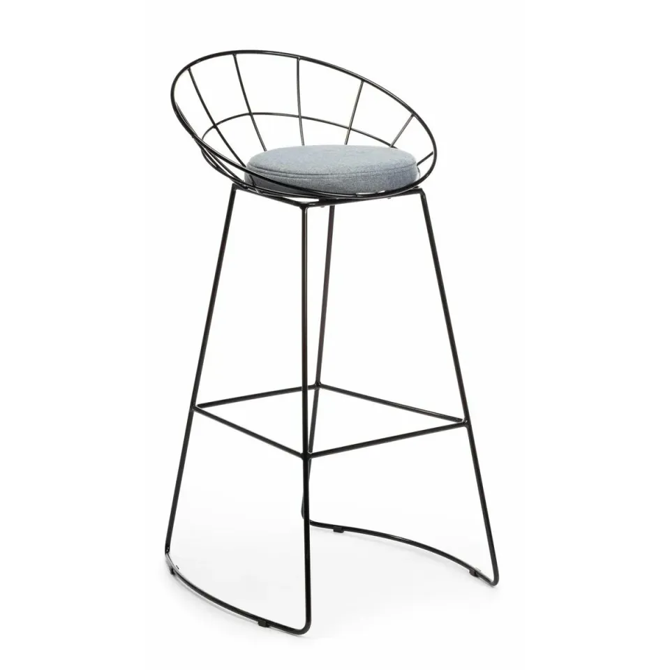 HOWHOMELY Shibo Barhocker Dunkelgrau gepolstert Metall