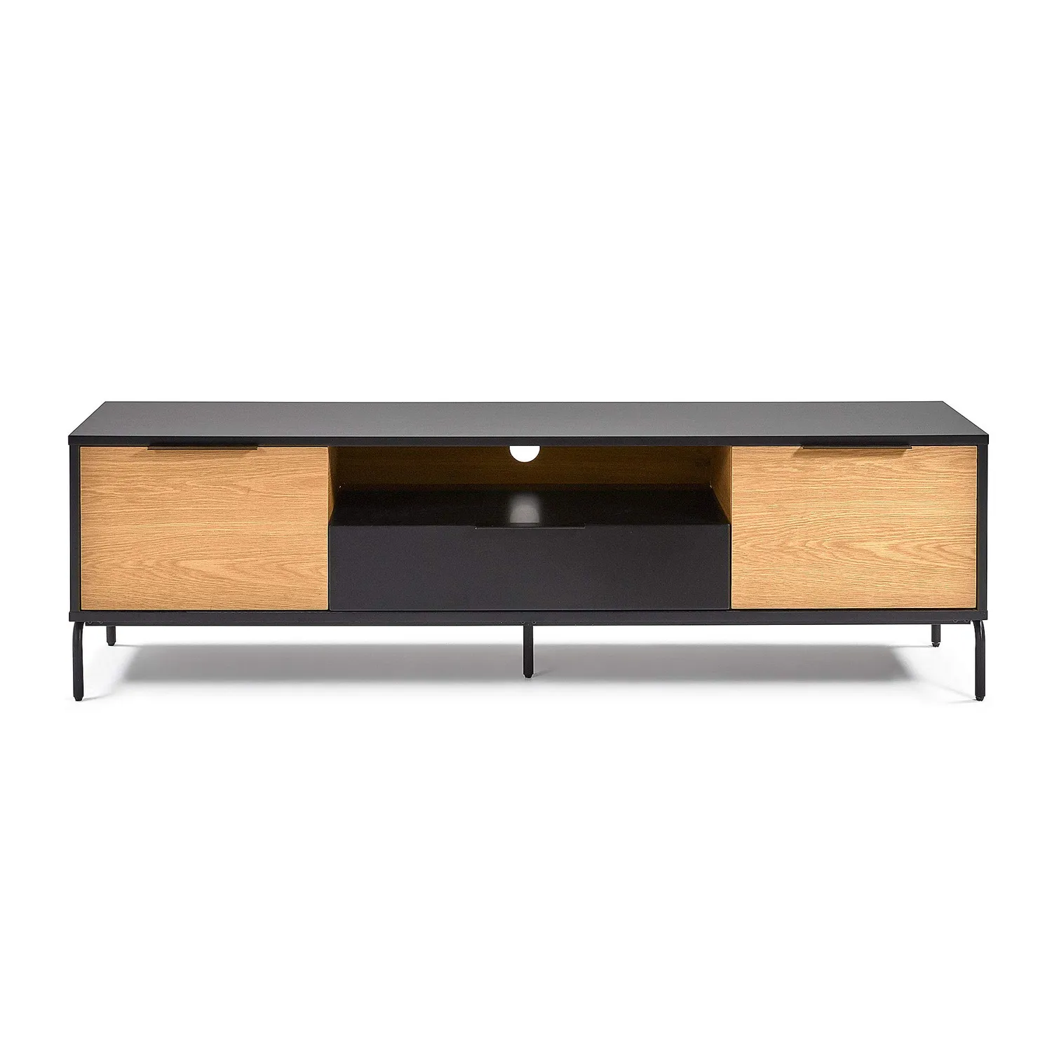 Kave Home Savoi TV-Lowboard 170x50 cm Eiche schwarz