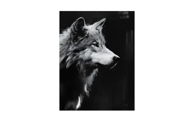alpina design Wolf Gemälde Schwarz-Weiß modern