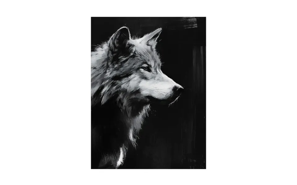 alpina design Wolf Gemälde Schwarz-Weiß modern