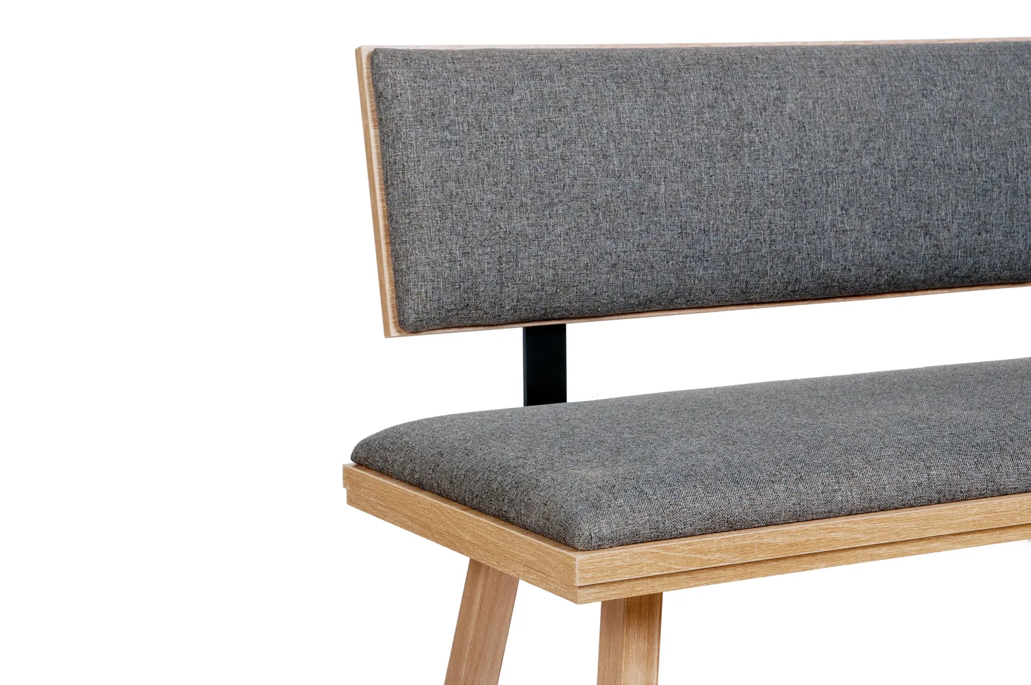 Kundler Home Die Zeitlose Sitzbank mit Lehne 125 cm Stoff