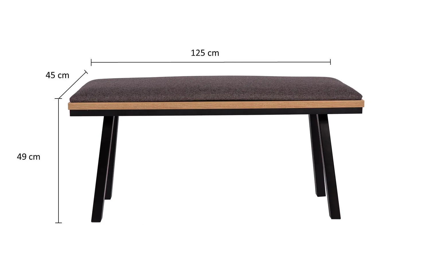Kundler Home Die Elegante Sitzbank 125 cm mit Lehne