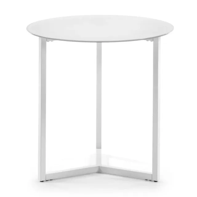 Kave Home Raeam Beistelltisch Ø 50 cm Glas Stahl