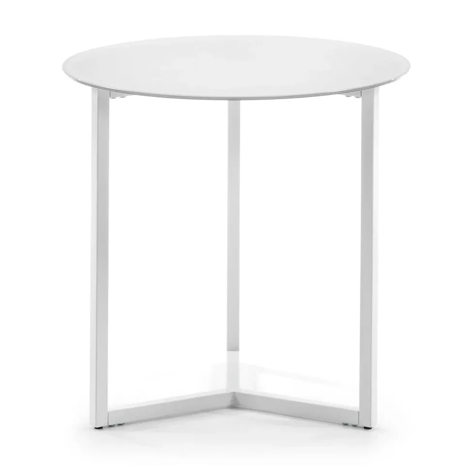 Kave Home Raeam Beistelltisch Ø 50 cm Glas Stahl