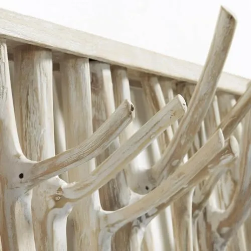 Kave Home Muntfre Garderobenhaken 60 cm Teak Massivholz