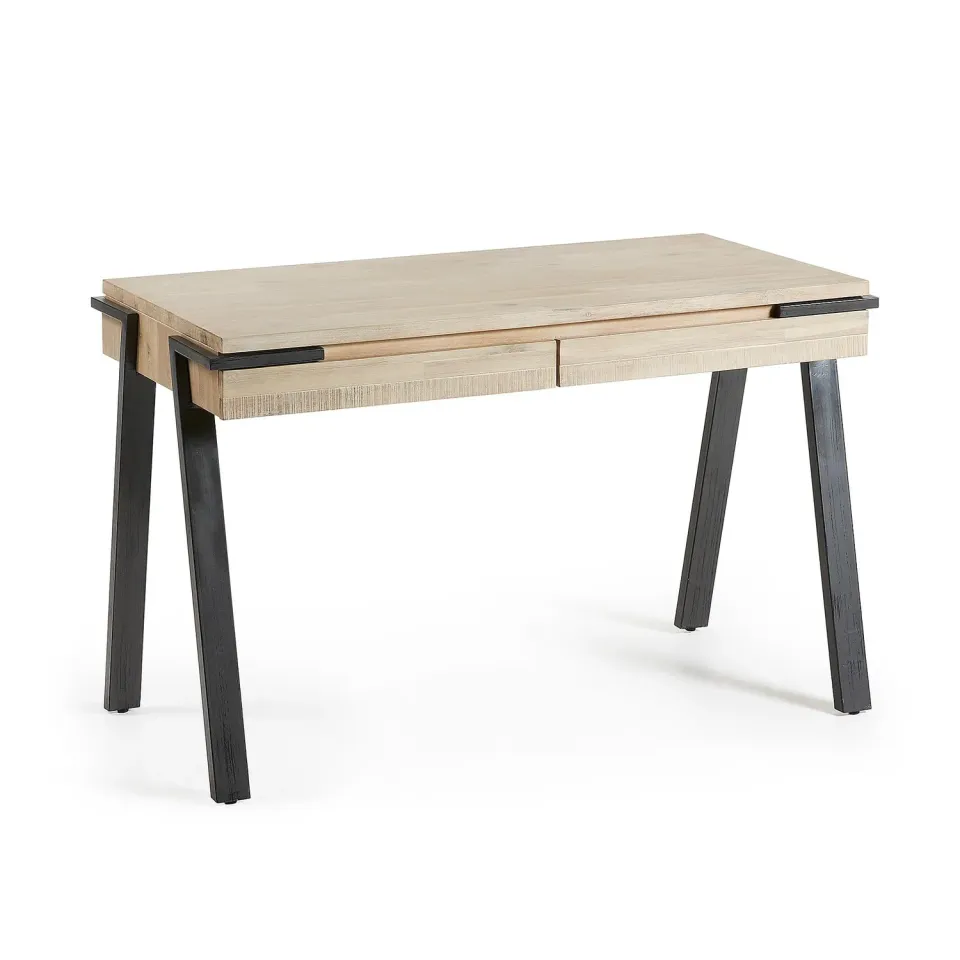 Kave Home Thinh Schreibtisch Akazie 125 cm Schubladen