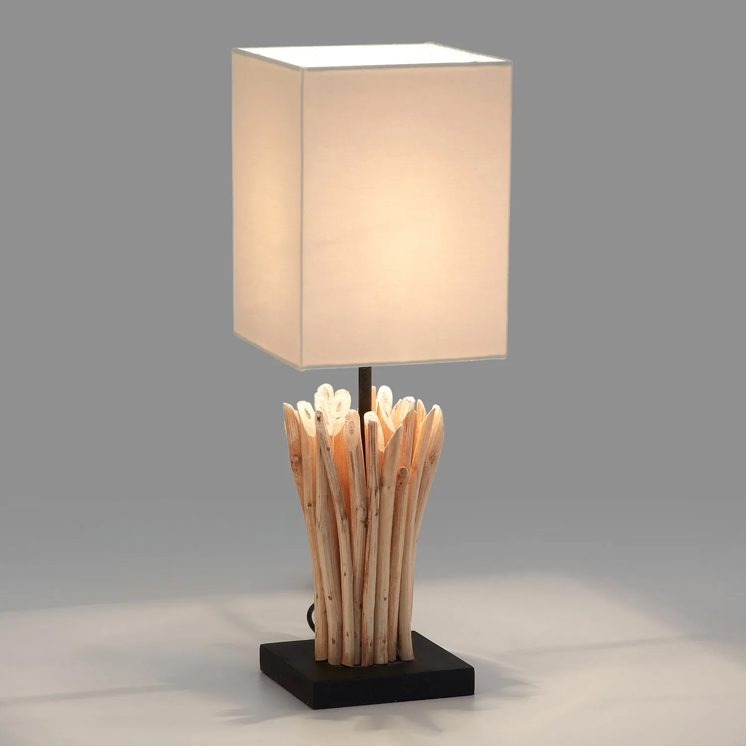Kave Home Boop Tischlampe weiß 44 cm Baumwolle