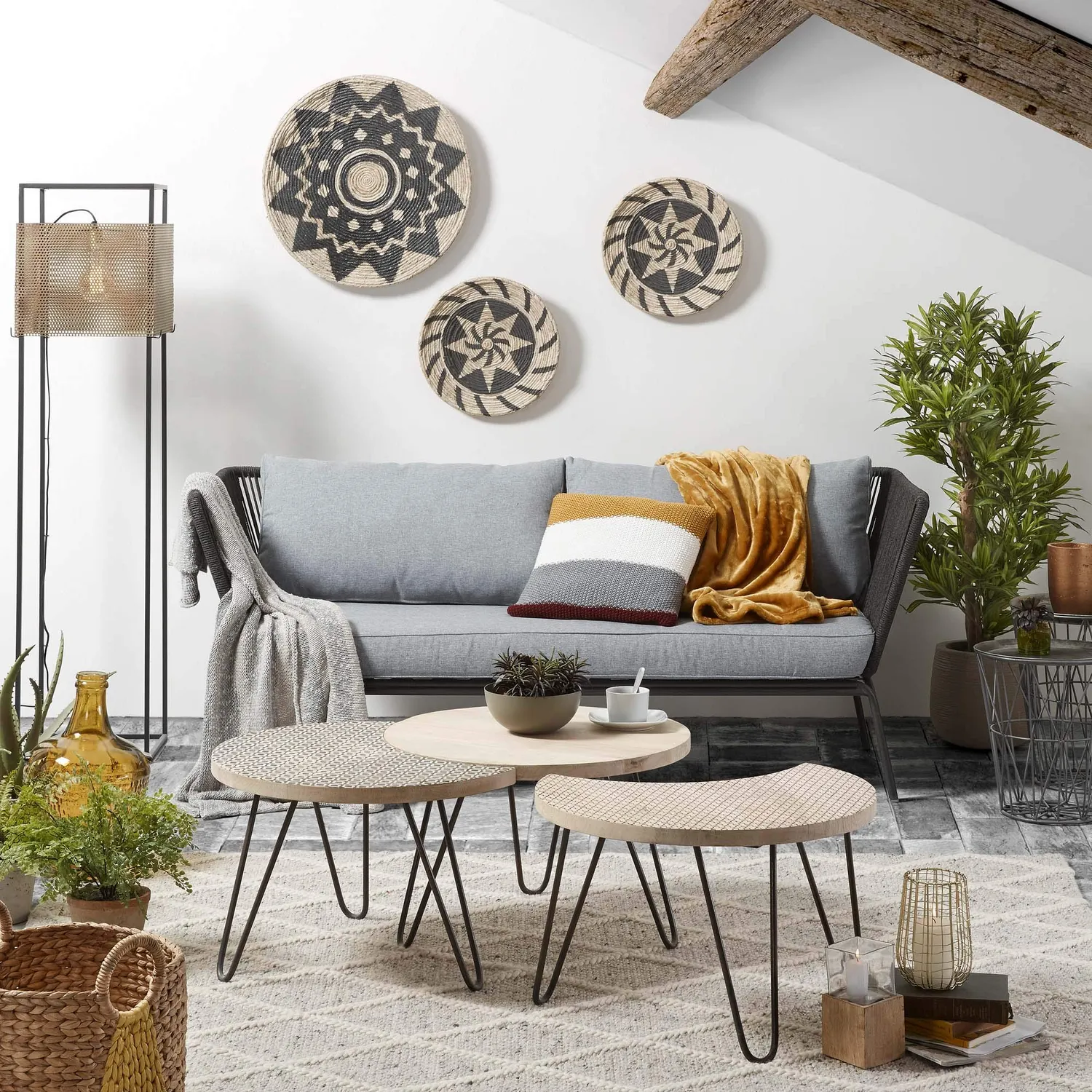 Kave Home Couchtisch Set 3-teilig Mango Massivholz
