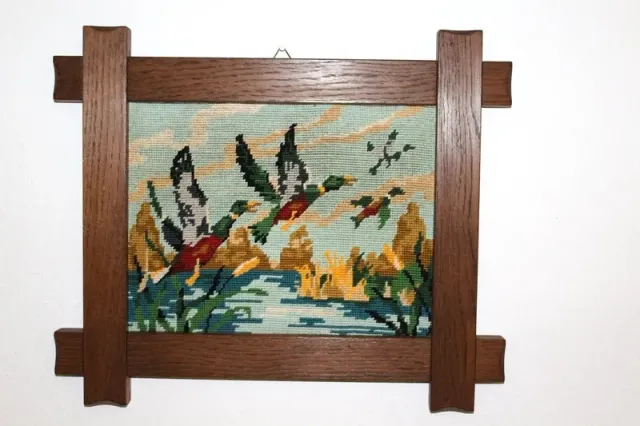 Mon Ami(e) Vintage Fliegende Enten Gobelinbild im Holzrahmen