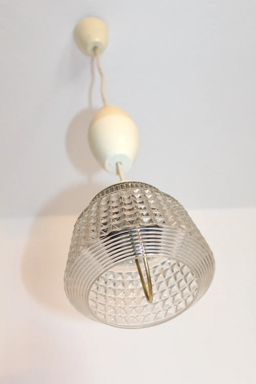 Mon Ami(e) Vintage Glaslampe Hängelampe Glas 78 cm 70er