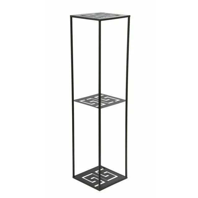 HOWHOMELY Modernes Blumentisch 100 cm Schwarz Blumenständer Metall