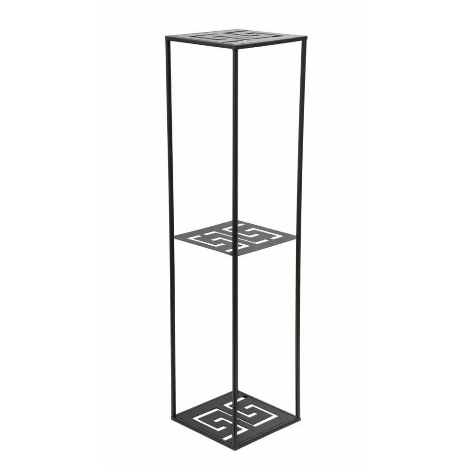 HOWHOMELY Modernes Blumentisch 100 cm Schwarz Blumenständer Metall