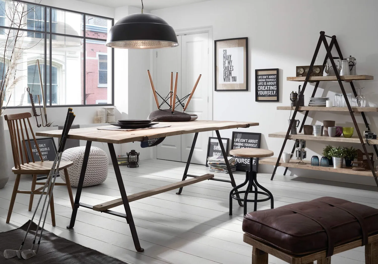 Kave Home Morgan Standregal 160x175 cm Mango Stahl Schwarz