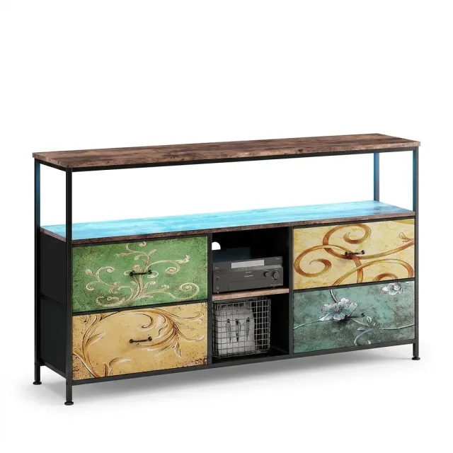 In And OutdoorMatch TV-Schrank 4 Laden LED 108 cm Holz