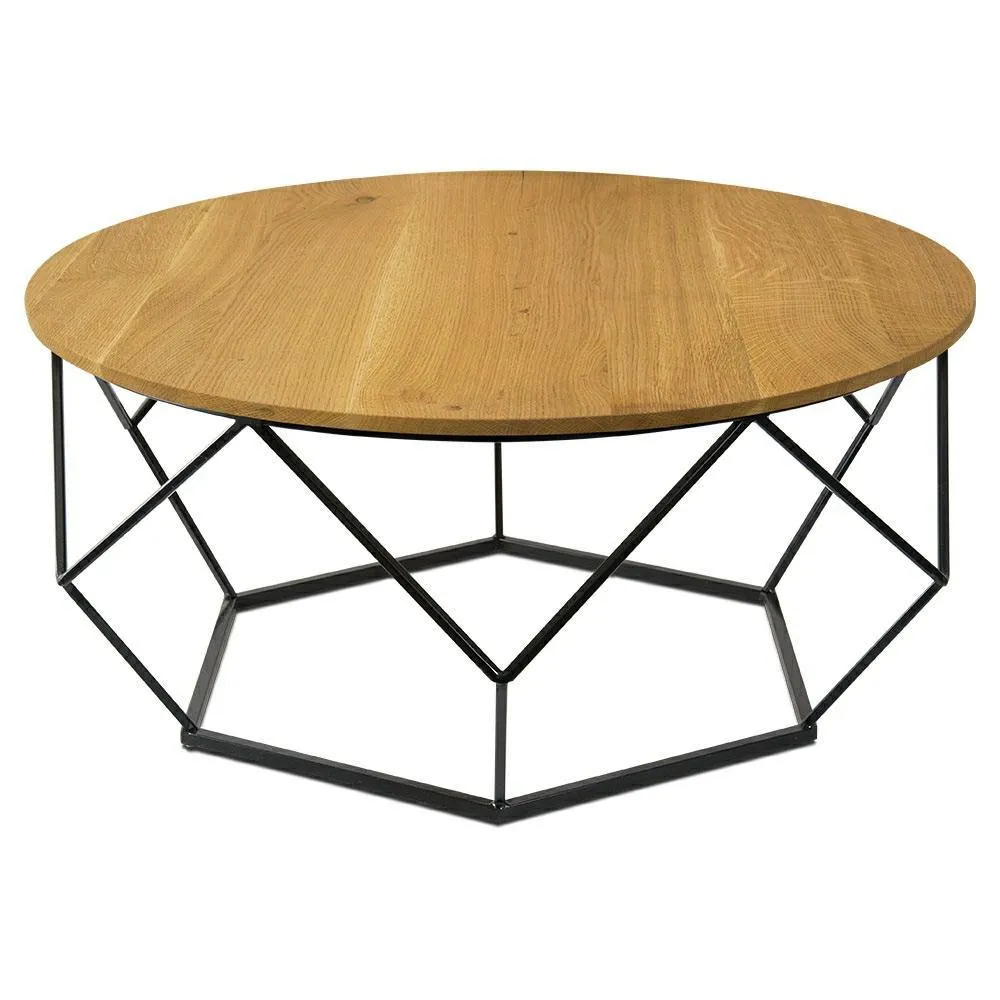 HOWHOMELY OakLoft Beistelltisch Eiche Metall Loft