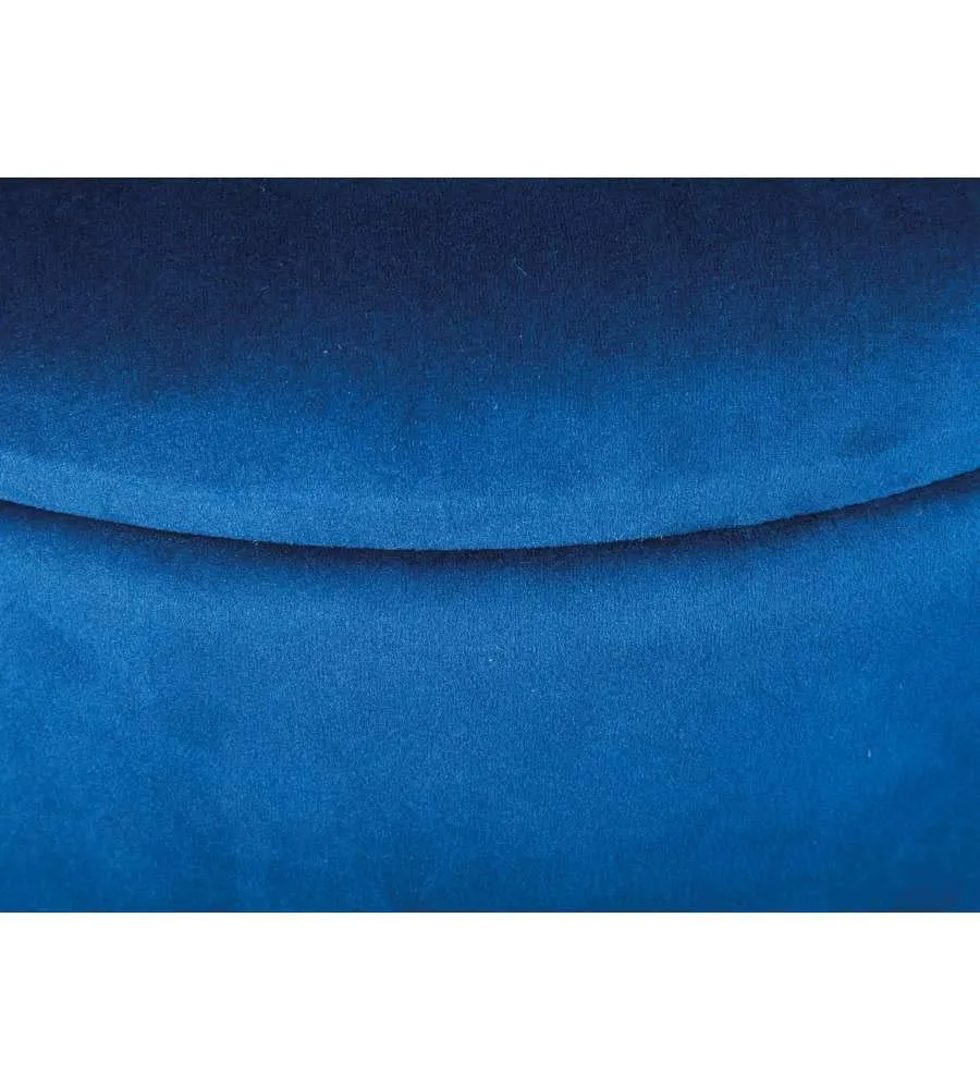 Inter Link Willandra Pouf-Hocker blau aus Samt mit Stauraum