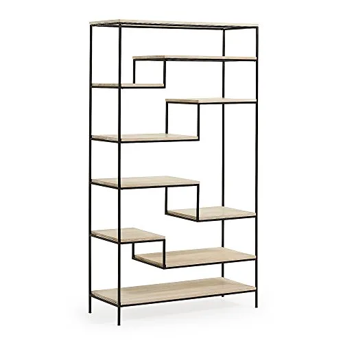 Kave Home Push Standregal 100x180 Mangoholz Stahl schwarz