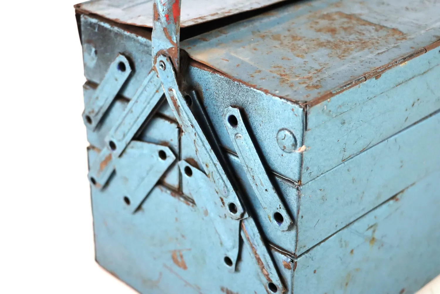 Mon Ami(e) Vintage blaue Werkzeugkiste Metall Vintage