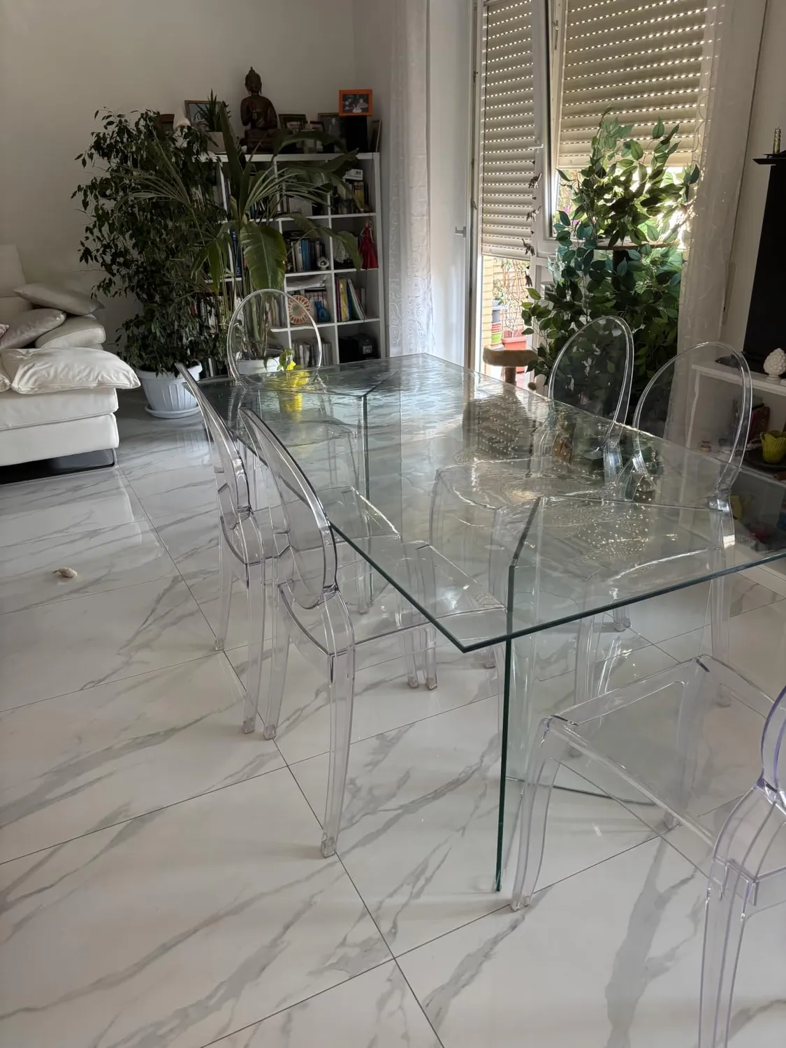 Kave Home Glastisch 180 x 90 cm Transparent Gehärtetes Glas