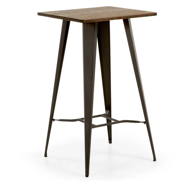 Kave Home Malira Esstisch 60x60 cm Holz Stahl grafit