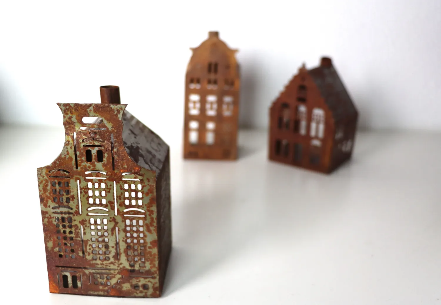 Mon Ami(e) Vintage Holland-Häuser „Amsterdam“ aus Metall 3er Set