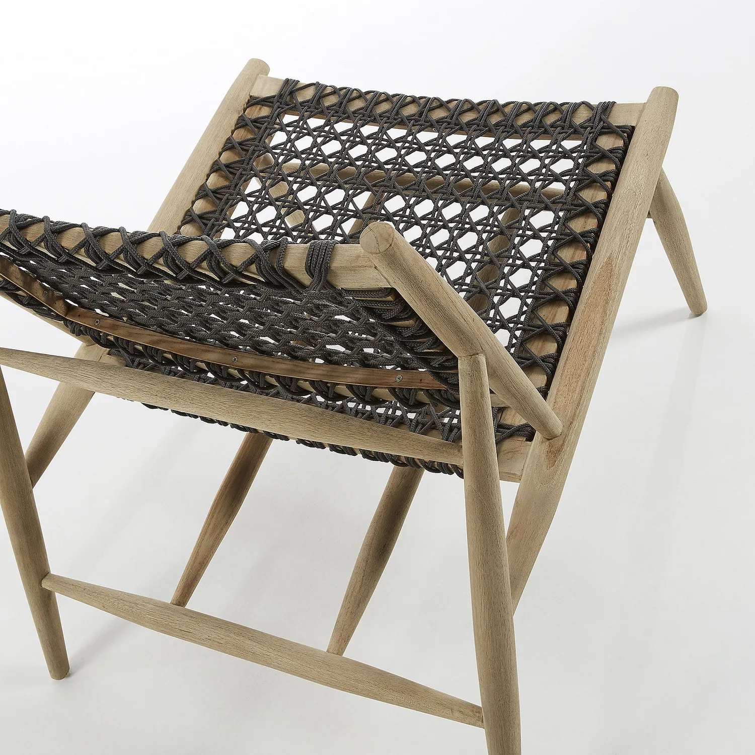 Kave Home Unique Sessel Teakholz grau natur