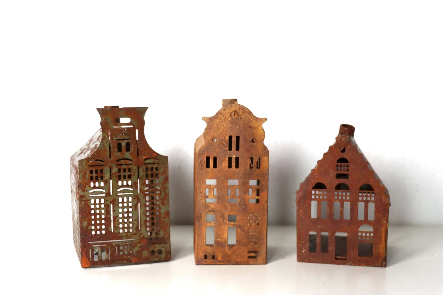 Mon Ami(e) Vintage Holland-Häuser „Amsterdam“ aus Metall 3er Set
