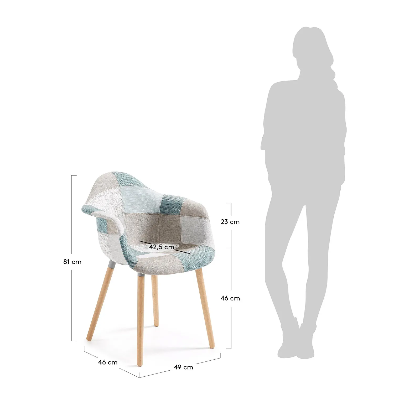 Kave Home Kevya Esszimmerstuhl Patchwork