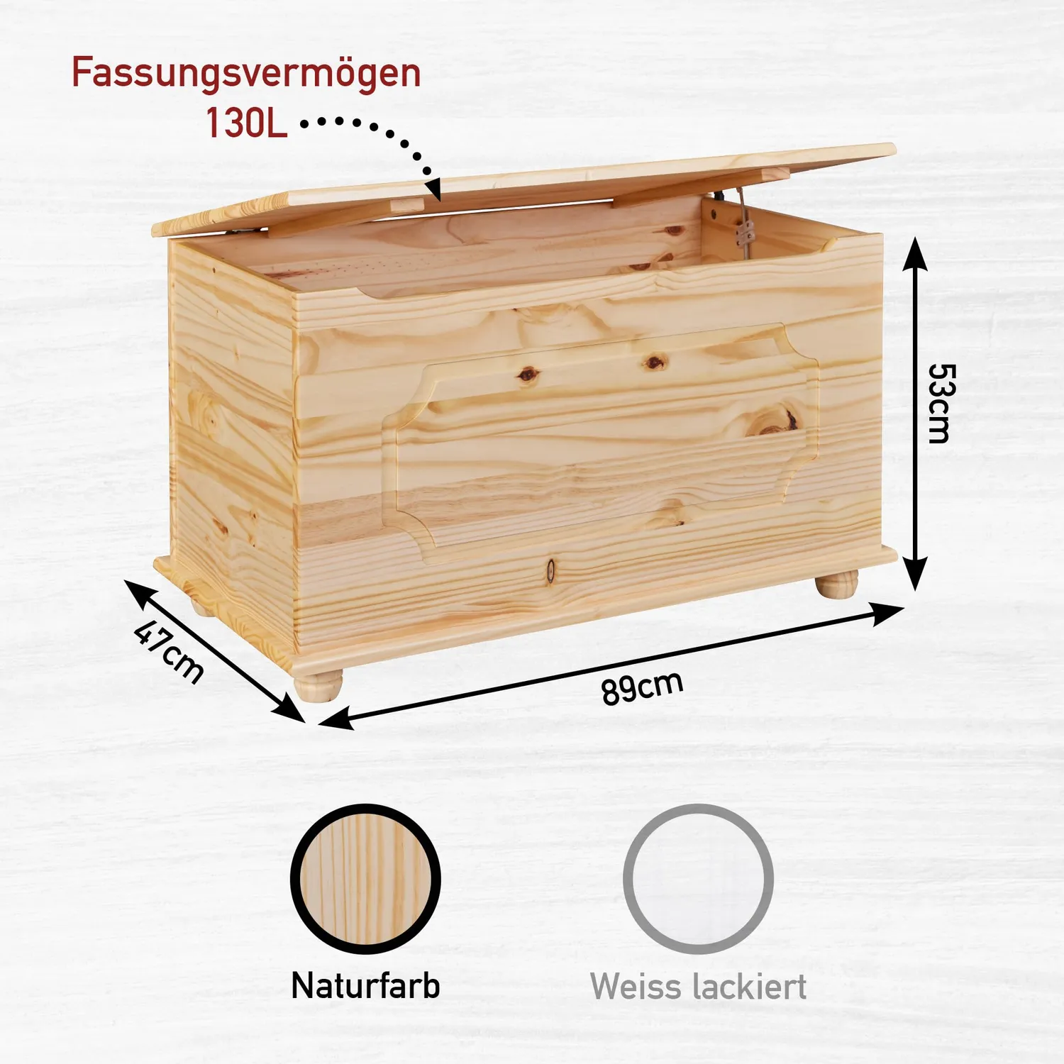 Inter Link Emel Spielzeugtruhe Natur Kiefer massiv