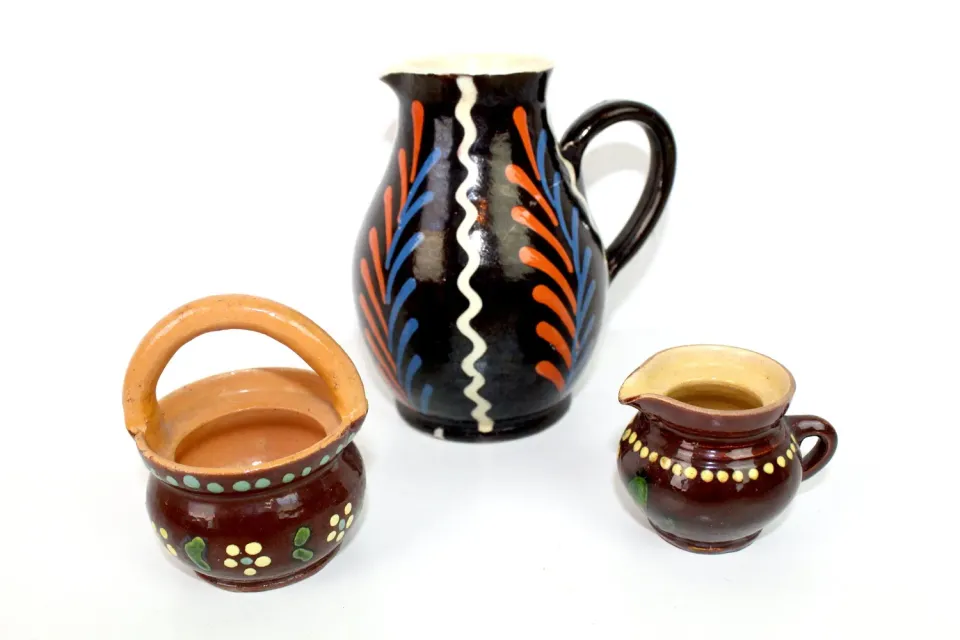 Mon Ami(e) Vintage Keramik-Set 3-teilig Krug Kännchen Topf