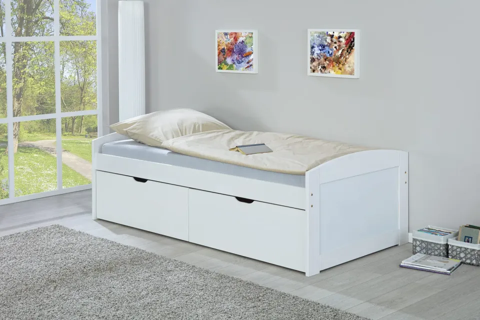 Inter Link Einar Funktionsbett 90x200 weiß Kiefer