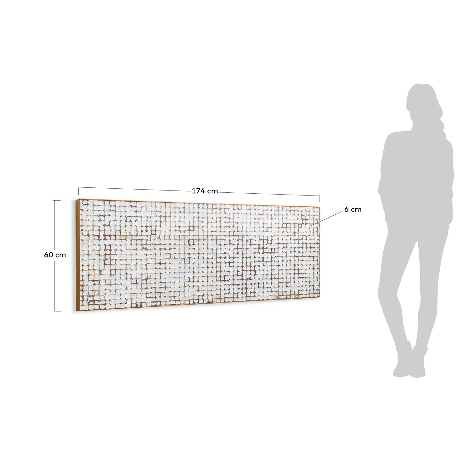 Kave Home Kron Bettkopfteil 160 cm Mangoholz Kokos