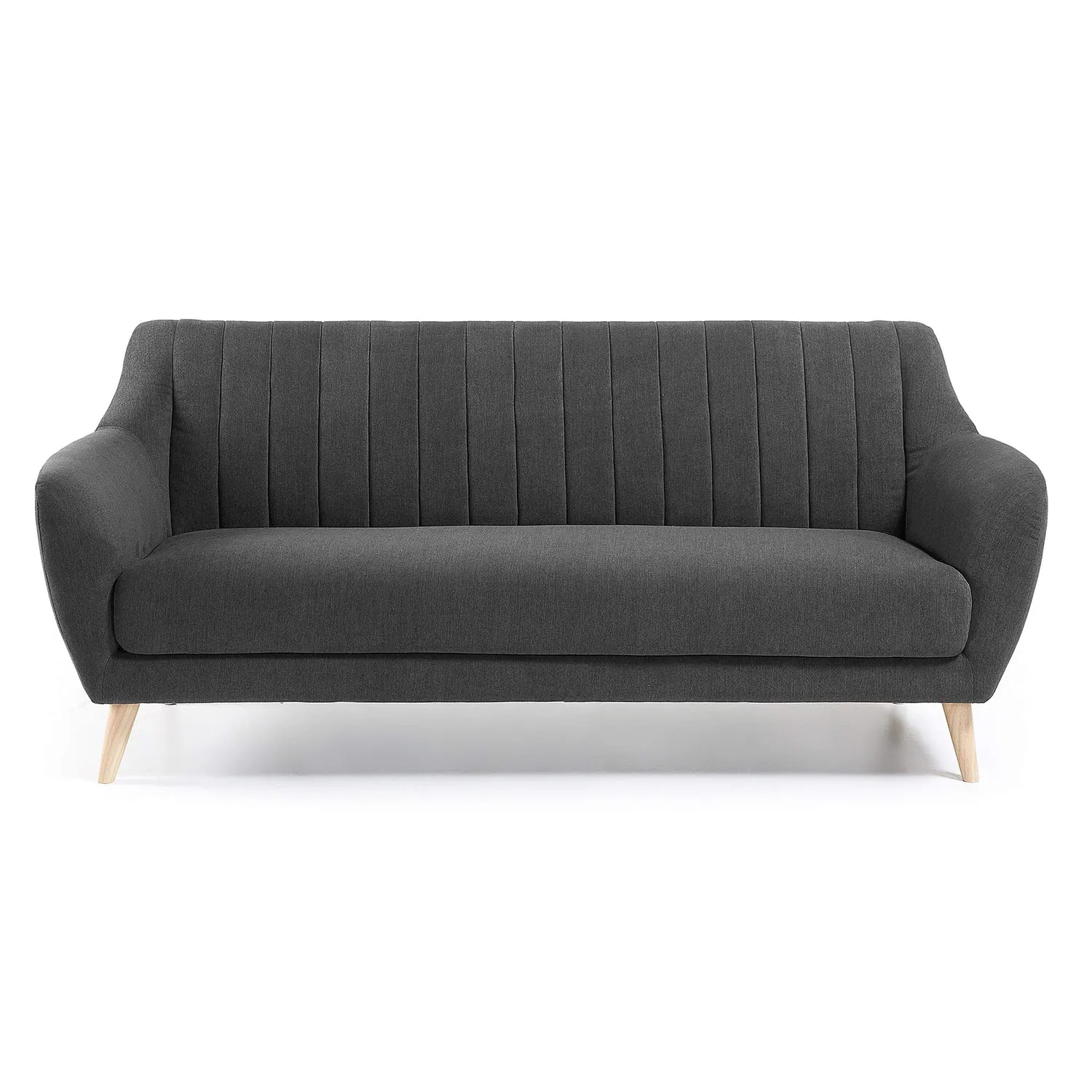 Kave Home Obo Sofa 3-Sitzer dunkelgrau Stoff