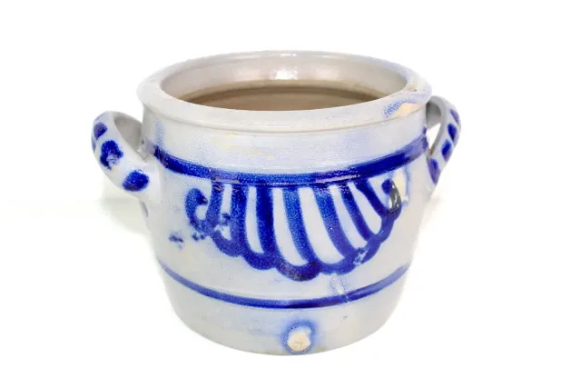 Mon Ami(e) Vintage Topf Steinzeug Blau-Grau 2 Henkel 14 cm